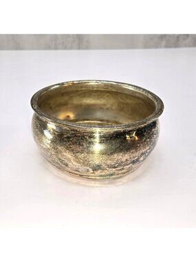 Vintage Silver-Plated Bowl Collectible Decor Small Size Made In India VL5067